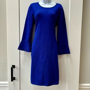 DKNY lightweight blue sweater dress bell sleeves woman’s size M